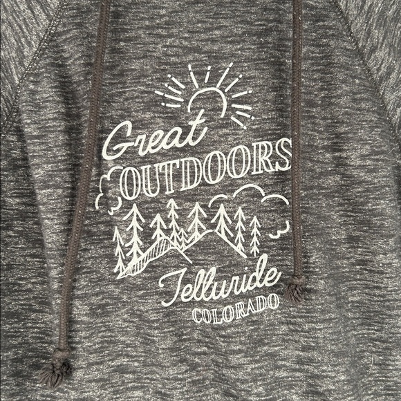 Artisans Gray Great Outdoors Telluride Colorado Cozy Comfy Hoodie Size Medium - Picture 2 of 6